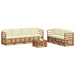 Seturi de canapele 8 pcs Natural și Crem Lemn Solid de Acacia - WALTI WALTI