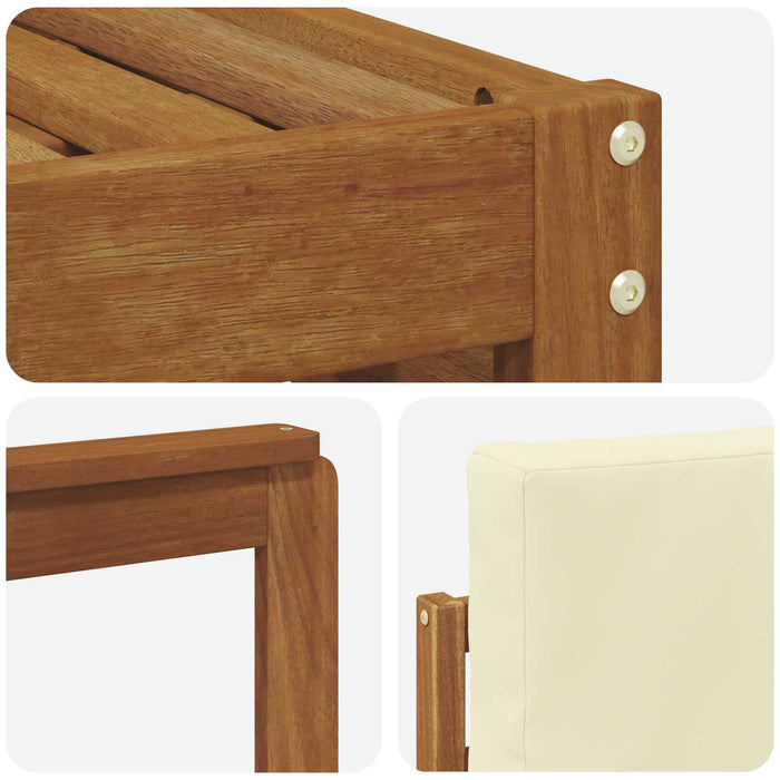 Seturi de canapele 8 pcs Natural și Crem Lemn Solid de Acacia - WALTI WALTI