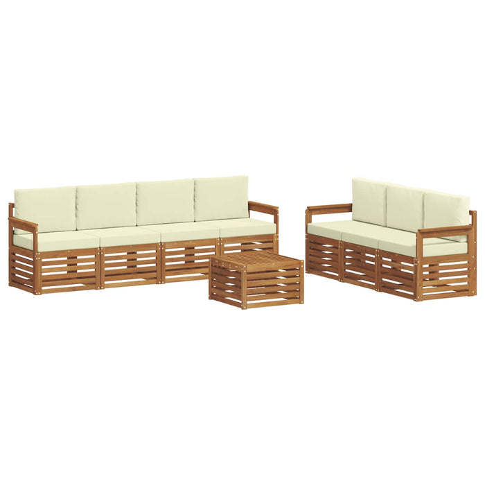 Seturi de canapele 8 pcs Natural și Crem Lemn Solid de Acacia - WALTI WALTI