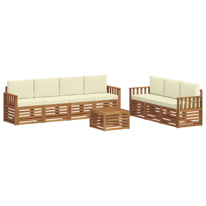 Seturi de canapele 8 pcs Natural și Crem Lemn Solid de Acacia - WALTI WALTI