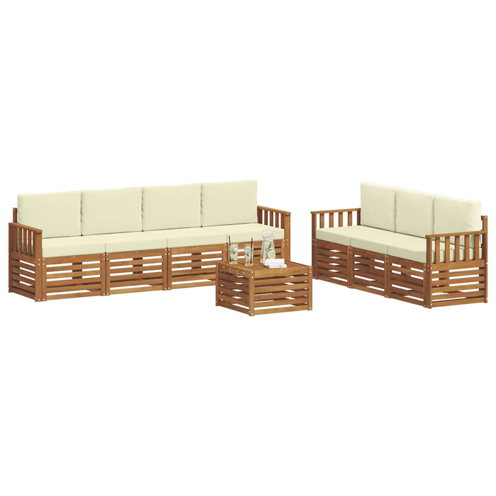 Seturi de canapele 8 pcs Natural și Crem Lemn Solid de Acacia - WALTI WALTI