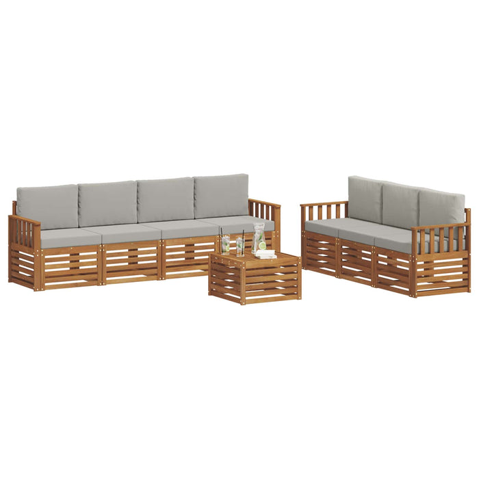 Seturi de canapele cu pernă 8 pcs Gri natural și deschis - WALTI WALTI
