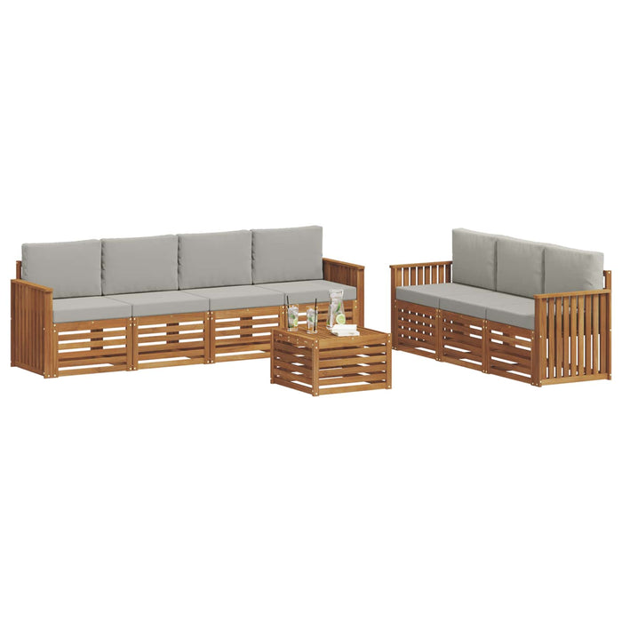 Seturi de canapele cu pernă 8 pcs Gri natural și deschis - WALTI WALTI
