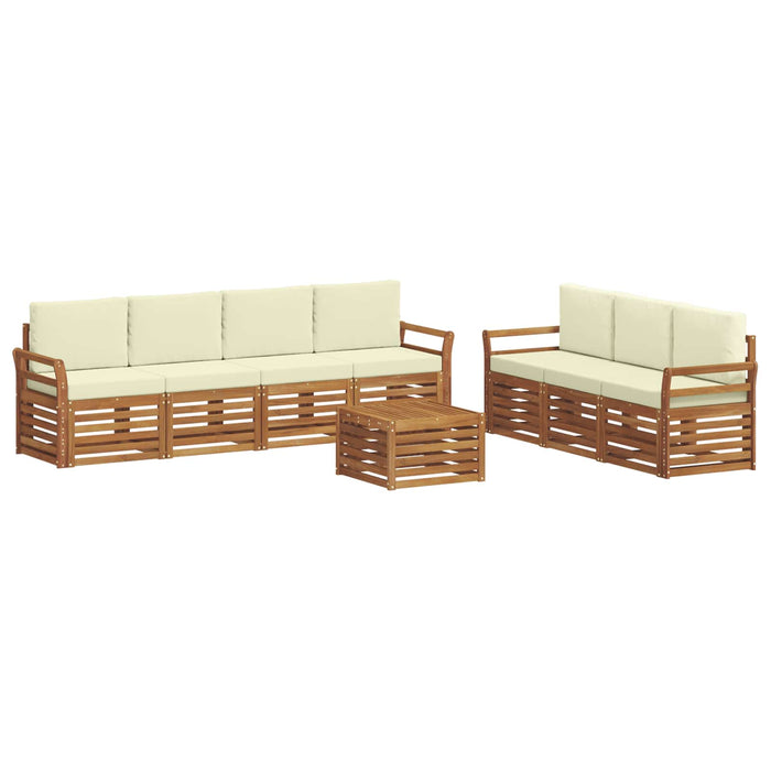 Seturi de canapele 8 pcs Natural și Crem Lemn Solid de Acacia - WALTI WALTI