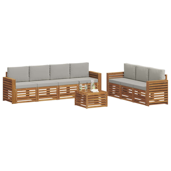 Seturi de canapele cu pernă 8 pcs Gri natural și deschis - WALTI WALTI