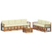 Seturi de canapele 8 pcs Natural și Crem Lemn Solid de Acacia - WALTI WALTI