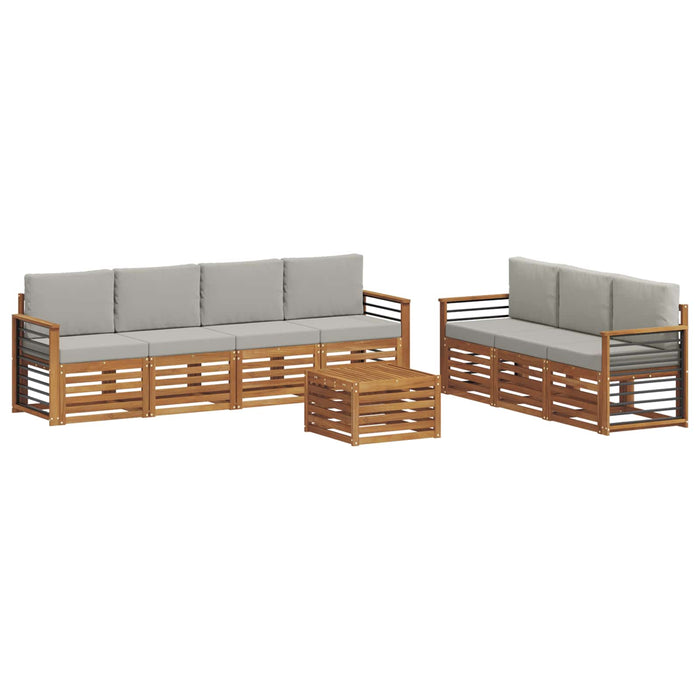 Seturi de canapele cu pernă 8 pcs Gri natural și deschis - WALTI WALTI