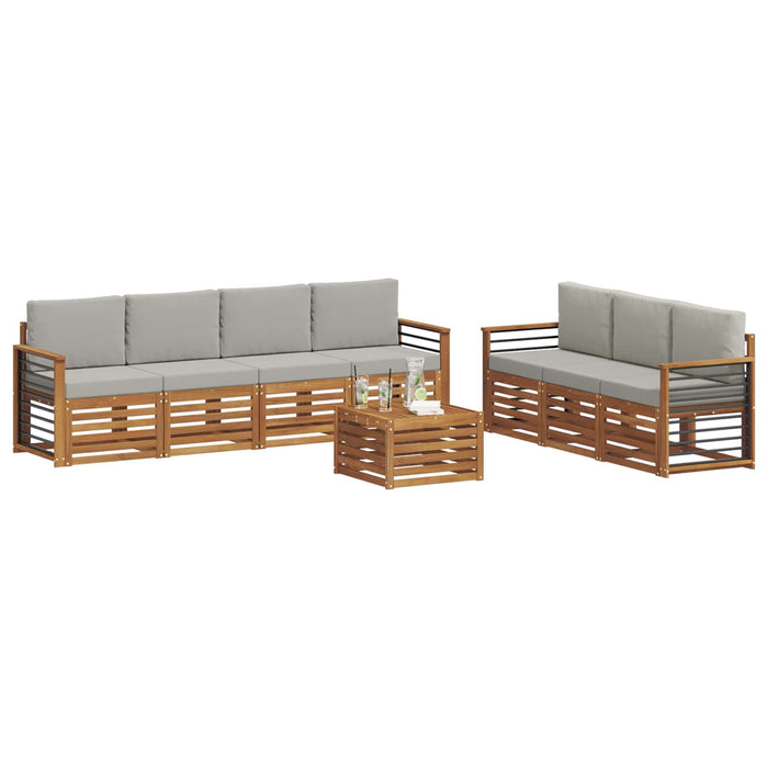 Seturi de canapele cu pernă 8 pcs Gri natural și deschis - WALTI WALTI