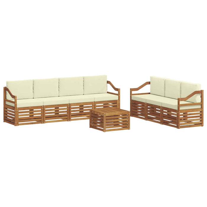 Seturi de canapele 8 pcs Natural și Crem Lemn Solid de Acacia - WALTI WALTI