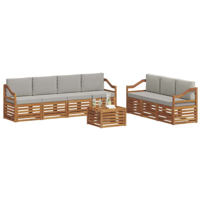 Seturi de canapele cu pernă 8 pcs Gri natural și deschis - WALTI WALTI
