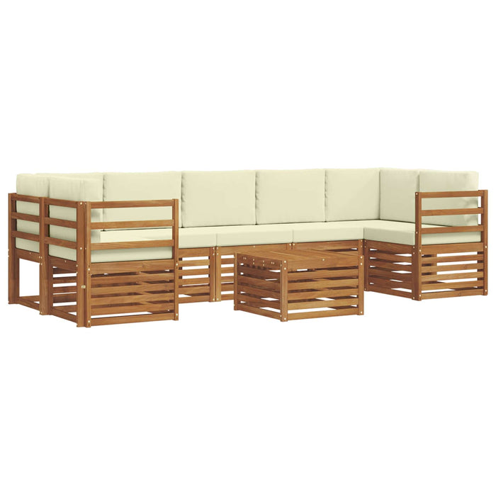 Seturi de canapele 8 pcs Natural și Crem Lemn Solid de Acacia - WALTI WALTI
