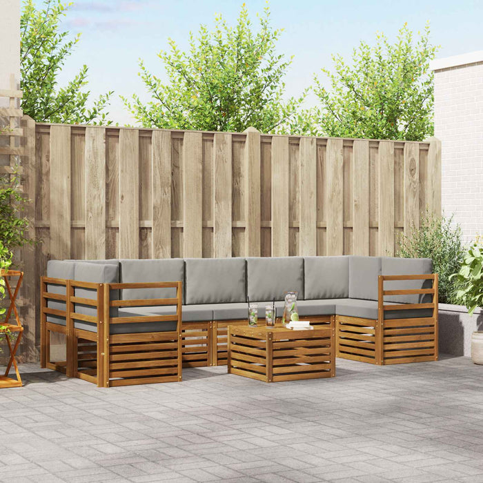 Seturi de canapele cu pernă 8 pcs Gri natural și deschis - WALTI WALTI