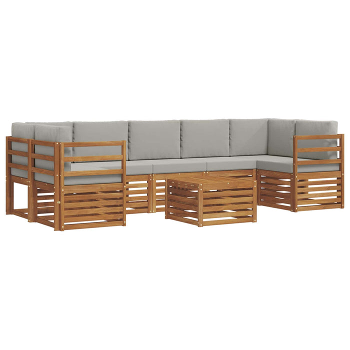 Seturi de canapele cu pernă 8 pcs Gri natural și deschis - WALTI WALTI