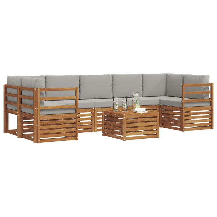 Seturi de canapele cu pernă 8 pcs Gri natural și deschis - WALTI WALTI