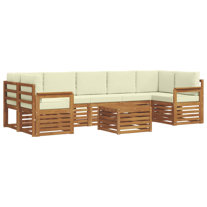 Seturi de canapele 8 pcs Natural și Crem Lemn Solid de Acacia - WALTI WALTI