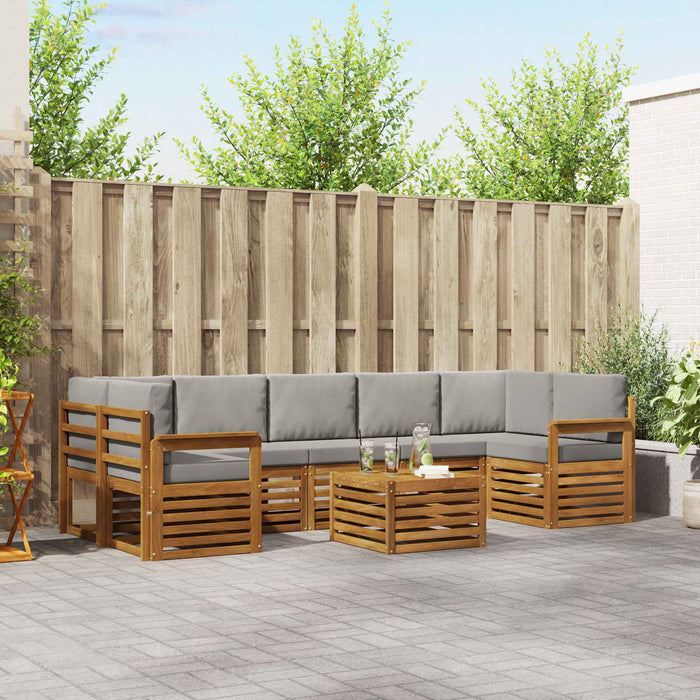 Seturi de canapele cu pernă 8 pcs Gri natural și deschis - WALTI WALTI