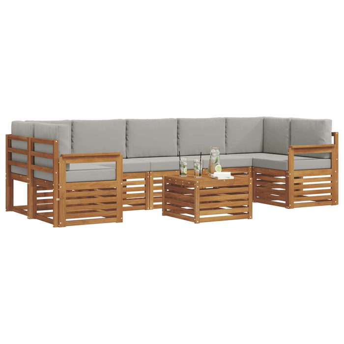 Seturi de canapele cu pernă 8 pcs Gri natural și deschis - WALTI WALTI