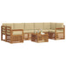 Seturi de canapele 8 pcs Natural și Bej Lemn Solid de Acacia - WALTI WALTI