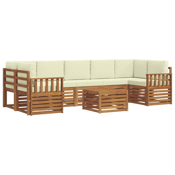 Seturi de canapele 8 pcs Natural și Crem Lemn Solid de Acacia - WALTI WALTI