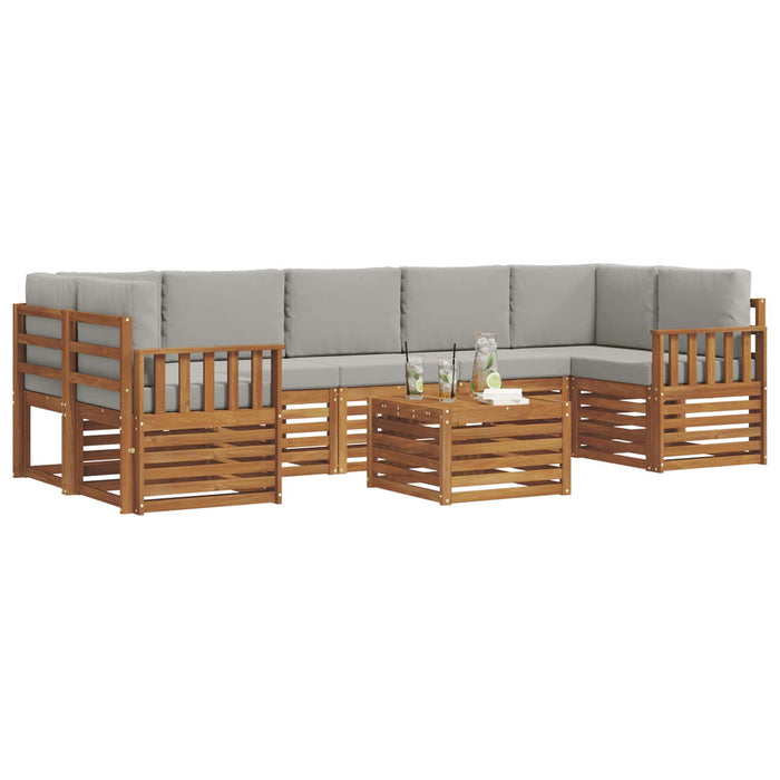 Seturi de canapele cu pernă 8 pcs Gri natural și deschis - WALTI WALTI