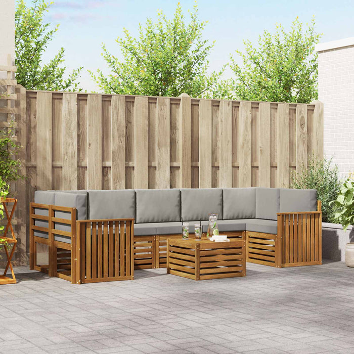 Seturi de canapele cu pernă 8 pcs Gri natural și deschis - WALTI WALTI