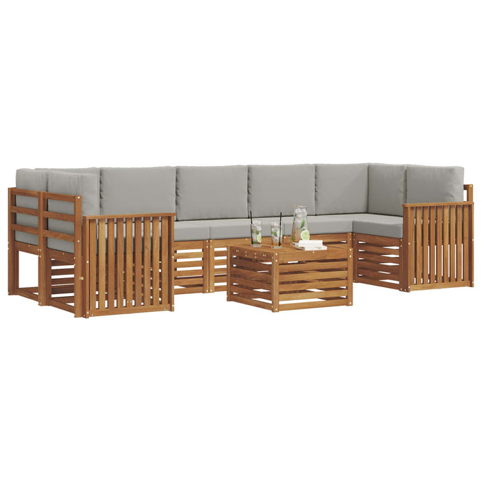 Seturi de canapele cu pernă 8 pcs Gri natural și deschis - WALTI WALTI