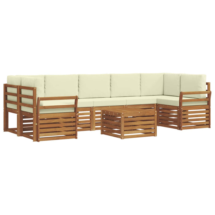 Seturi de canapele 8 pcs Natural și Crem Lemn Solid de Acacia - WALTI WALTI