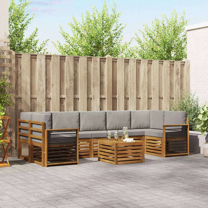 Seturi de canapele cu pernă 8 pcs Gri natural și deschis - WALTI WALTI