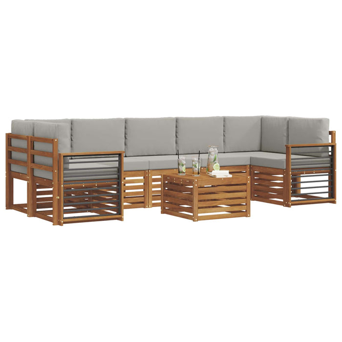 Seturi de canapele cu pernă 8 pcs Gri natural și deschis - WALTI WALTI