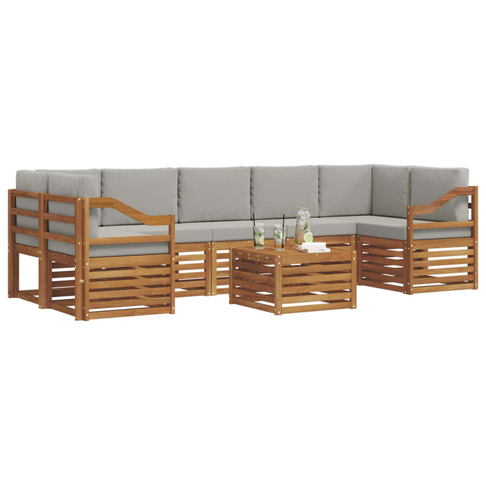 Seturi de canapele cu pernă 8 pcs Gri natural și deschis - WALTI WALTI