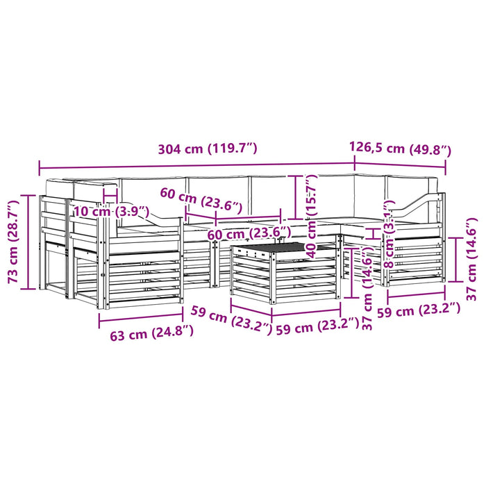 Seturi de canapele cu pernă 8 pcs Natural și Antracit - WALTI WALTI