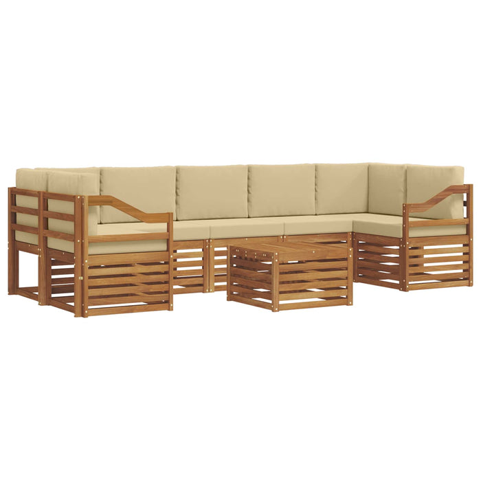 Seturi de canapele 8 pcs Natural și Bej Lemn Solid de Acacia - WALTI WALTI
