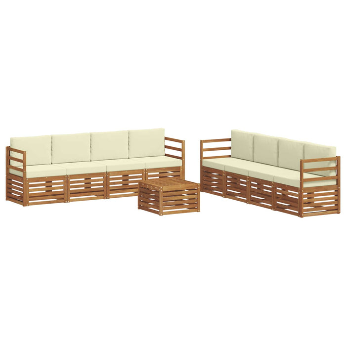 Seturi de canapele 9 pcs Natural și Crem Lemn Solid de Acacia - WALTI WALTI