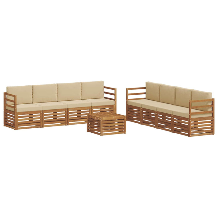 Seturi de canapele 9 pcs Natural și Bej Lemn Solid de Acacia - WALTI WALTI