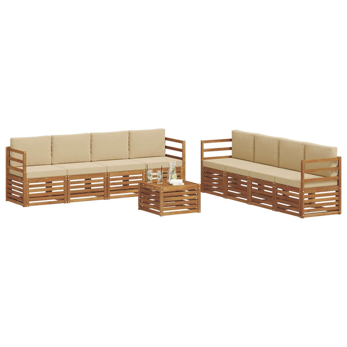 Seturi de canapele 9 pcs Natural și Bej Lemn Solid de Acacia - WALTI WALTI