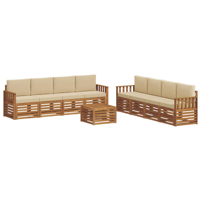 Seturi de canapele 9 pcs Natural și Bej Lemn Solid de Acacia - WALTI WALTI