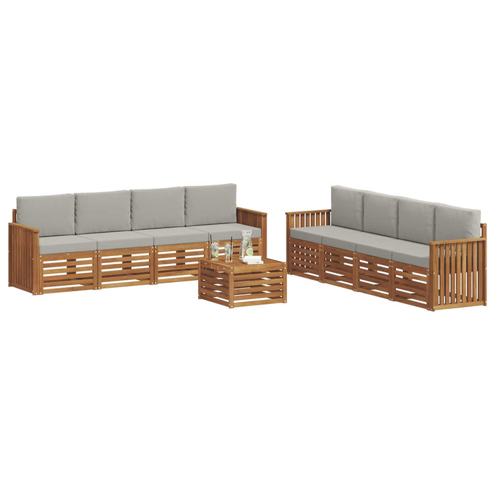 Seturi de canapele cu pernă 9 pcs Gri natural și deschis - WALTI WALTI
