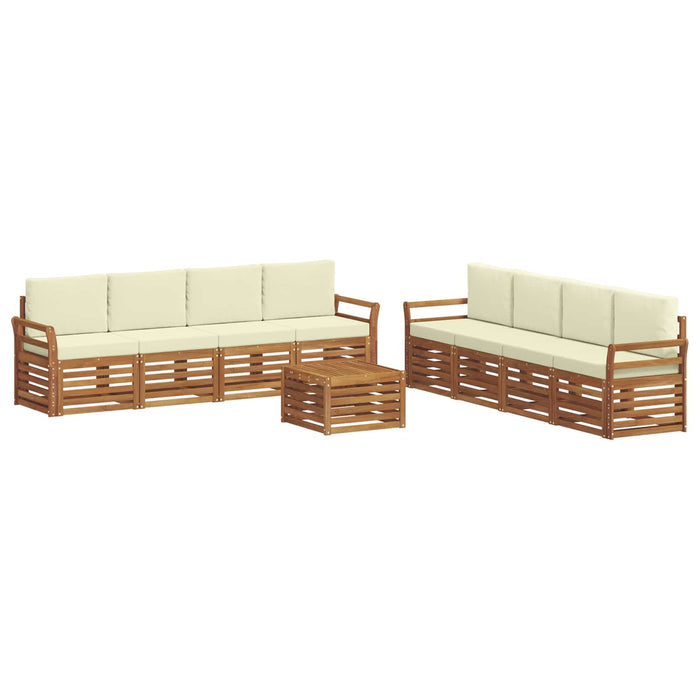 Seturi de canapele 9 pcs Natural și Crem Lemn Solid de Acacia - WALTI WALTI