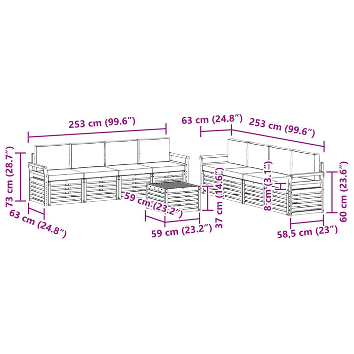Seturi de canapele cu pernă 9 pcs Natural și Antracit - WALTI WALTI