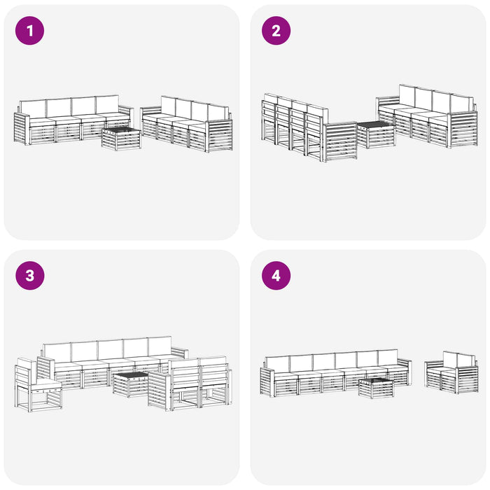 Seturi de canapele cu pernă 9 pcs Gri natural și deschis - WALTI WALTI