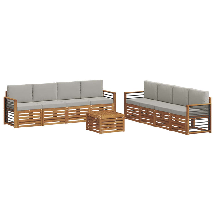 Seturi de canapele cu pernă 9 pcs Gri natural și deschis - WALTI WALTI
