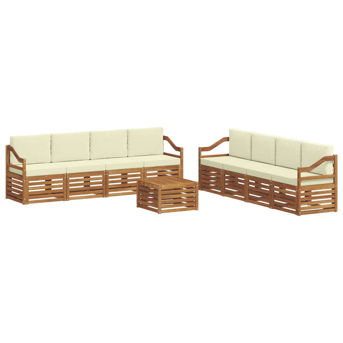 Seturi de canapele 9 pcs Natural și Crem Lemn Solid de Acacia - WALTI WALTI
