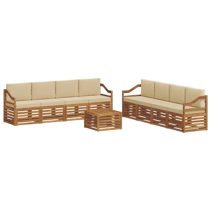 Seturi de canapele 9 pcs Natural și Bej Lemn Solid de Acacia - WALTI WALTI