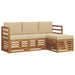 Seturi de canapele 4 pcs Natural și Bej Lemn Solid de Acacia - WALTI WALTI
