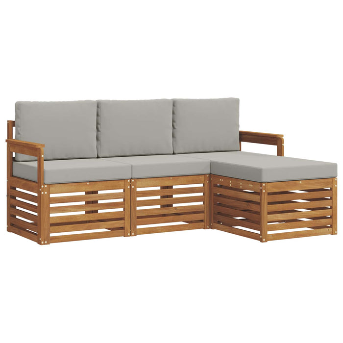 Set de canapele de exterior 4 pcs Gri natural și deschis - WALTI WALTI