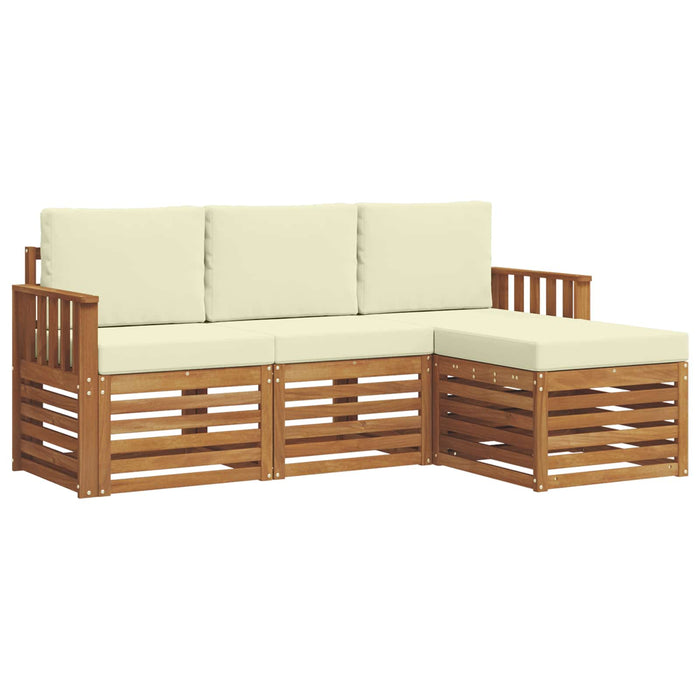 Seturi de canapele 4 pcs Natural și Crem Lemn Solid de Acacia - WALTI WALTI