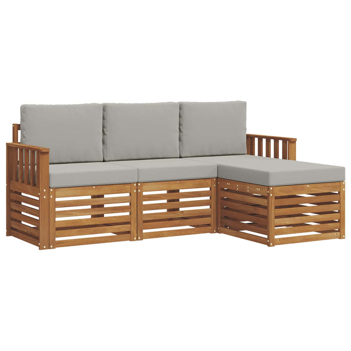 Set de canapele de exterior 4 pcs Gri natural și deschis - WALTI WALTI
