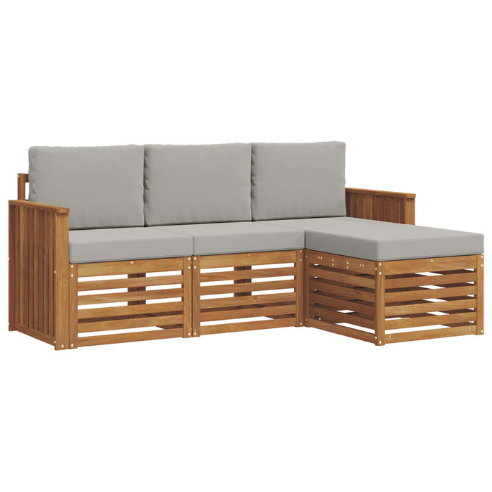 Set de canapele de exterior 4 pcs Gri natural și deschis - WALTI WALTI