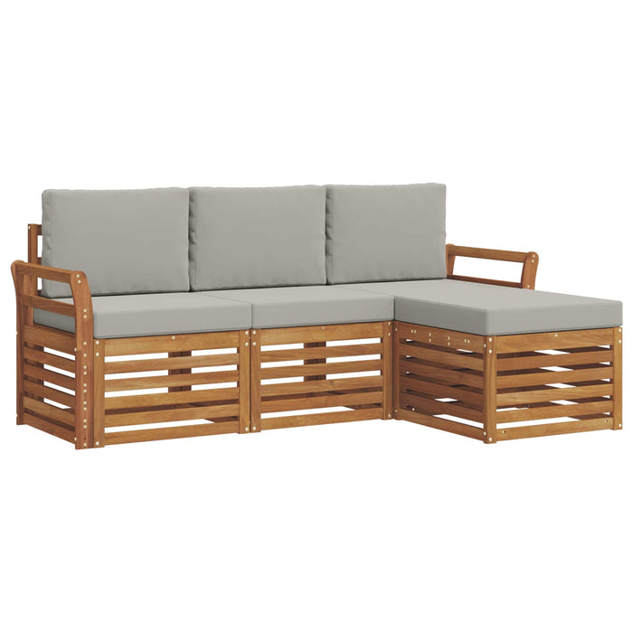 Set de canapele de exterior 4 pcs Gri natural și deschis - WALTI WALTI