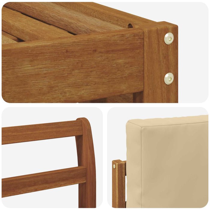 Seturi de canapele 4 pcs Natural și Bej Lemn Solid de Acacia - WALTI WALTI